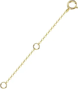14K Solid Gold Necklace Extender & Real Bracelet Extender - 2, 3, 4 Inch Durable Adjustable Chain Gold Anklets Extension for Women - 2", "3", "4" (14K Yellow Gold-2 in)