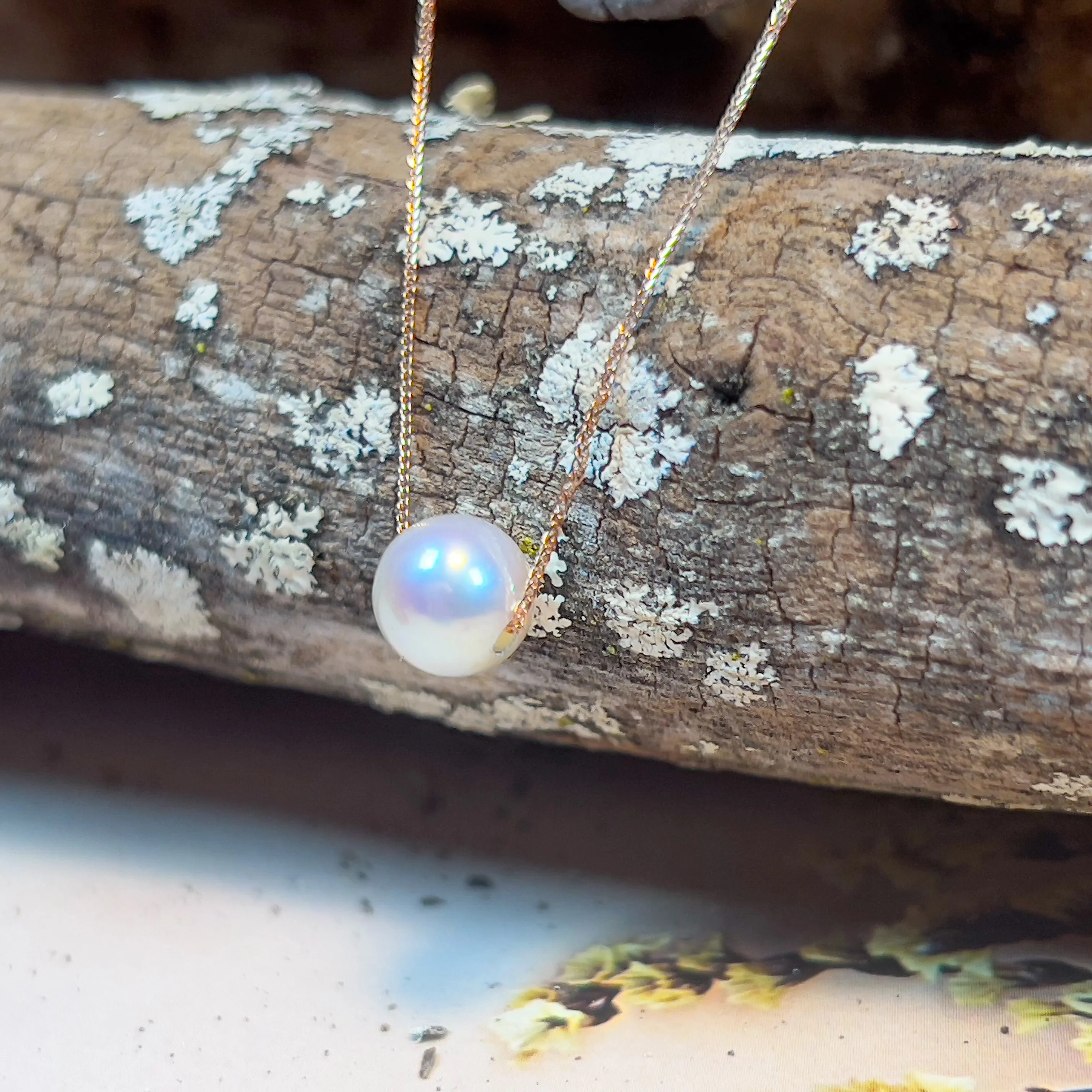 18kt Rose Gold AKoya Pearl 7.5mm necklace