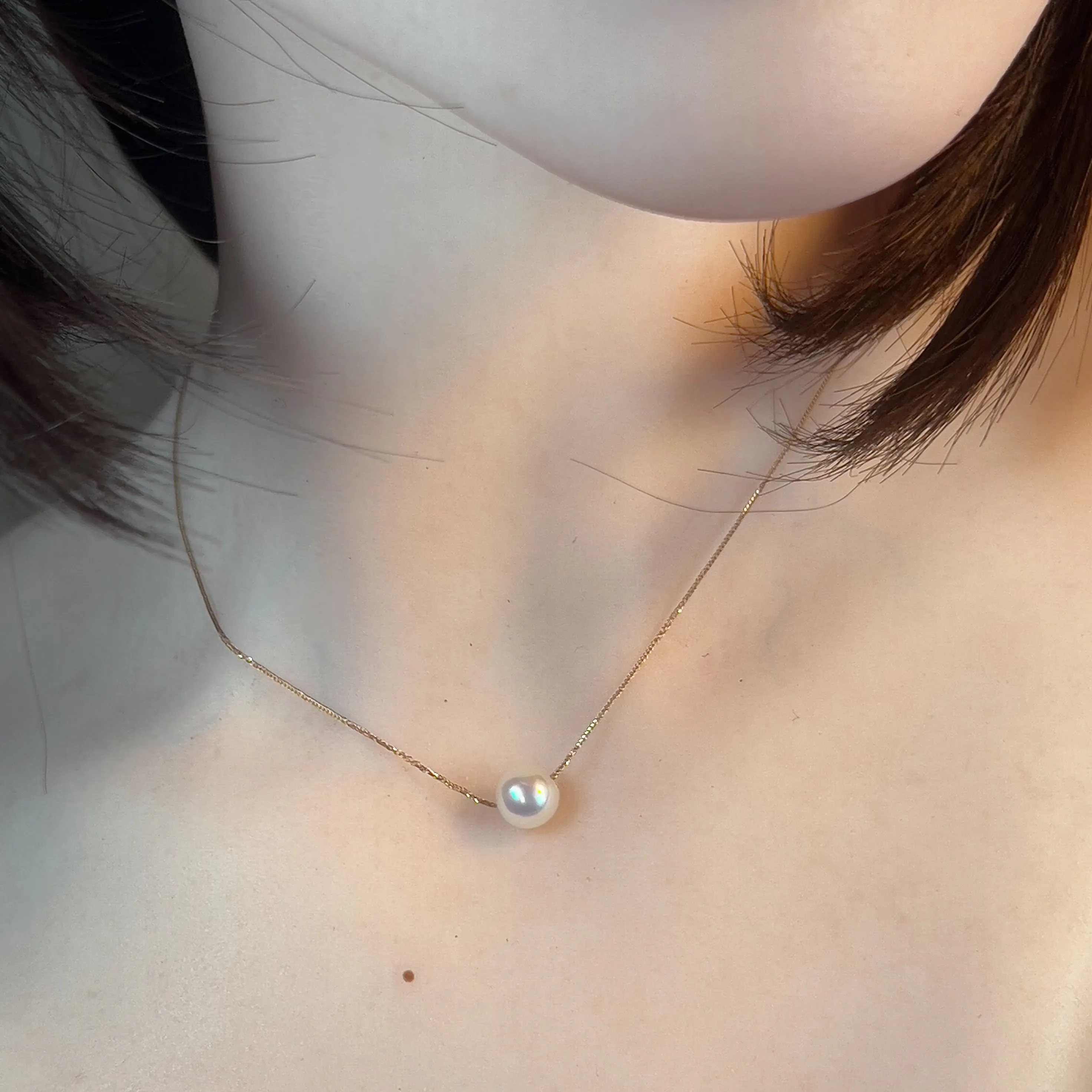 18kt Rose Gold AKoya Pearl 7.5mm necklace