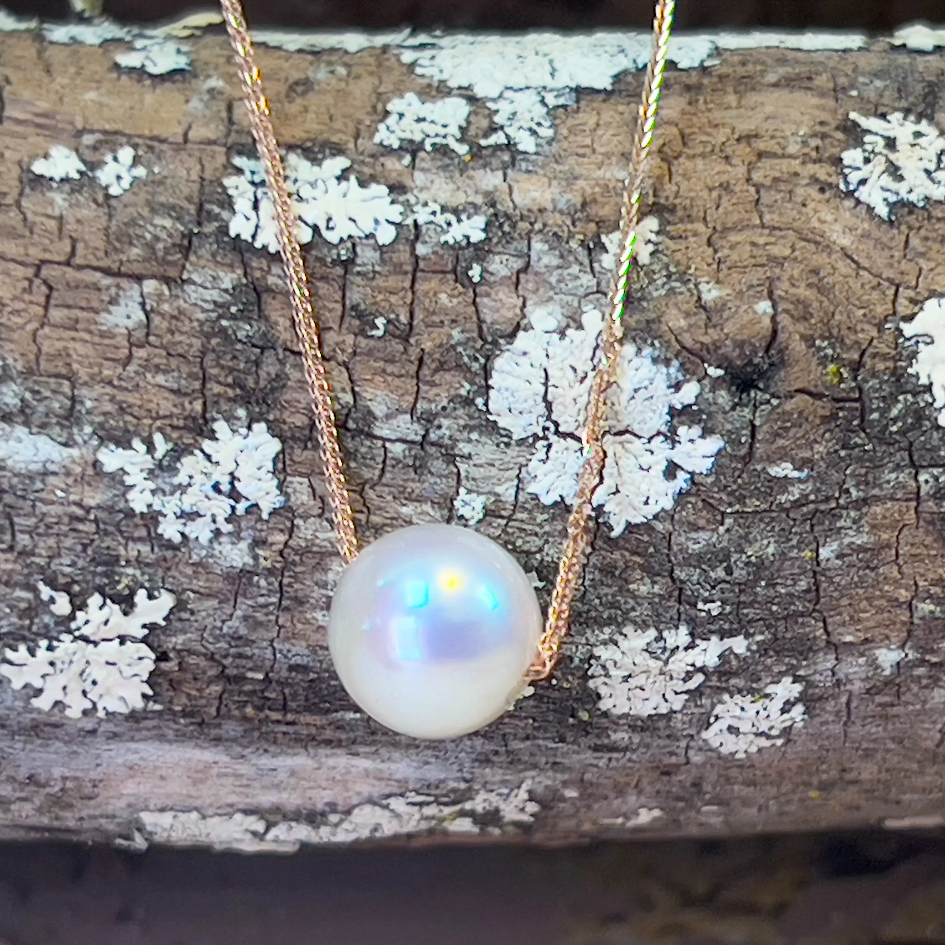 18kt Rose Gold AKoya Pearl 7.5mm necklace