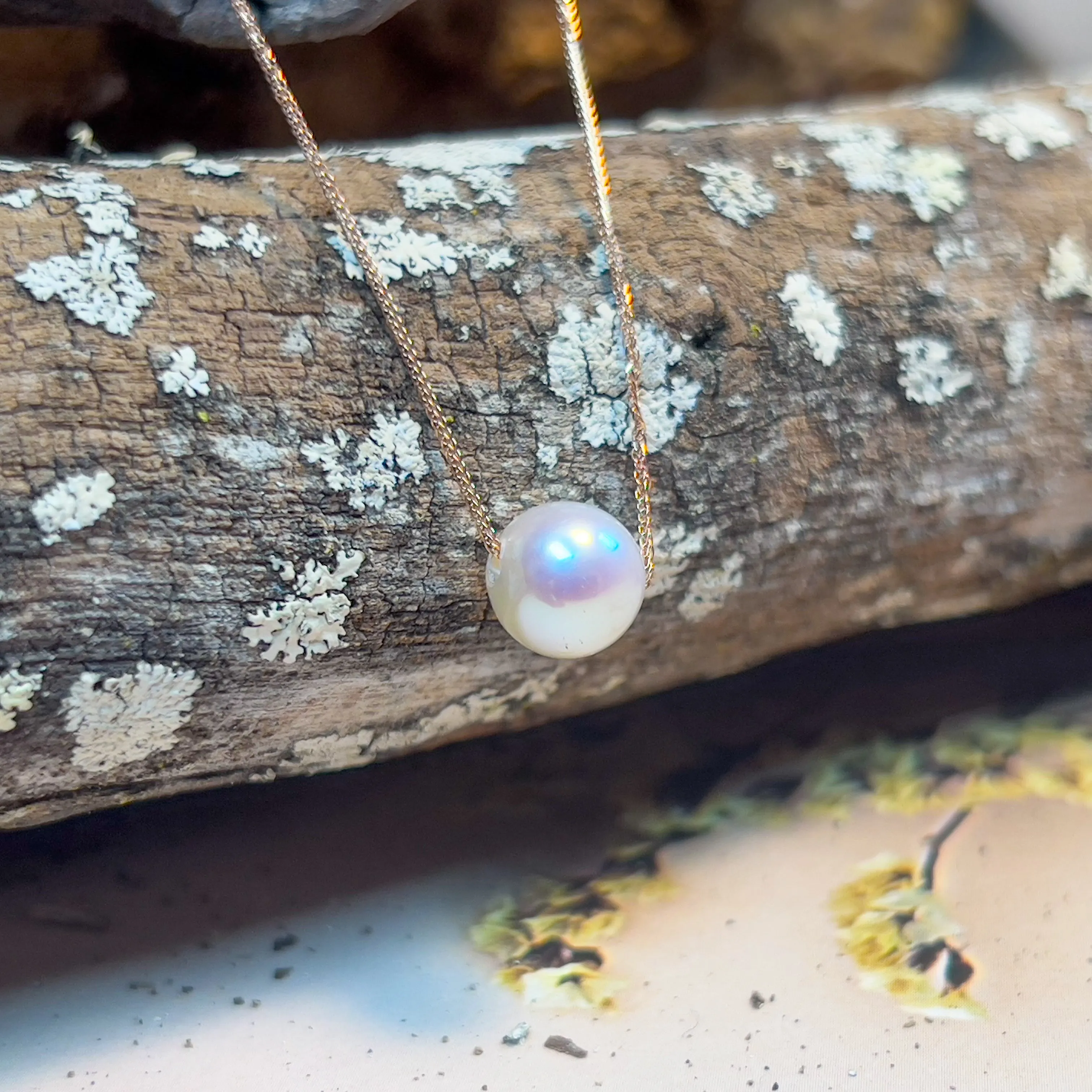 18kt Rose Gold AKoya Pearl 7.5mm necklace