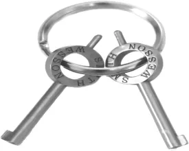 2 Authentic Smith & Wesson Handcuff Key for unisex adultS&W Models 100, 300, 1850, 1900 with Key Ring