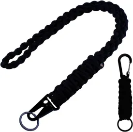 2 Pcs Heavy Duty Braided 550 Paracord Lanyard Keychain Set, Parachute Rope Necklace Keychain with Belt Carabiner Clip for Keys Men Women Hiking, Camping, Outdoor Survival, Camera, Wallet and Whistle