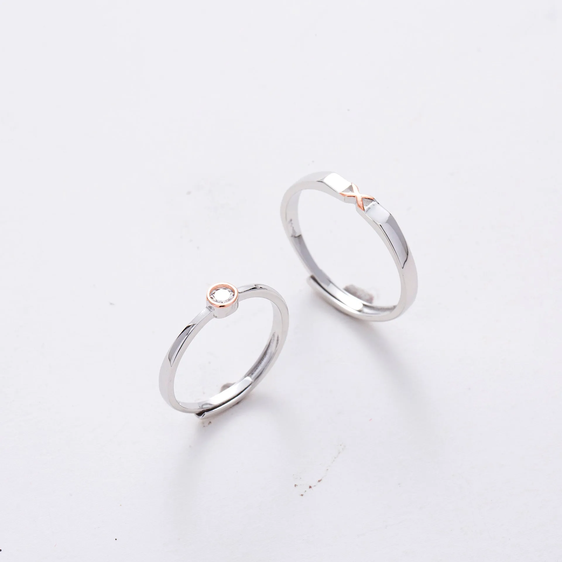 AAA Zircon Dainty Couple Rings