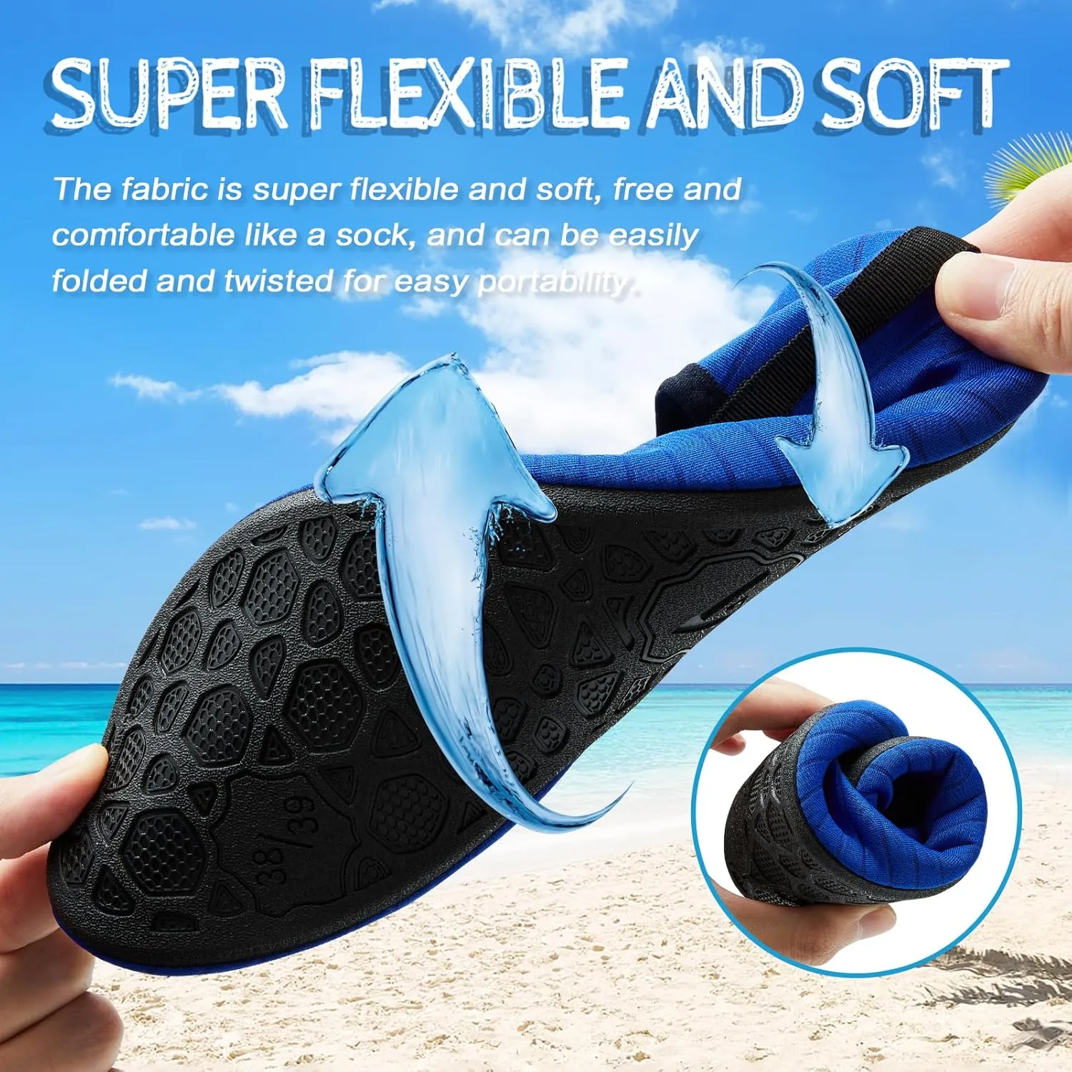 ANLUKE Water Shoes Barefoot Aqua Yoga Socks Quick-Dry Beach Swim Surf Shoes for Women Men