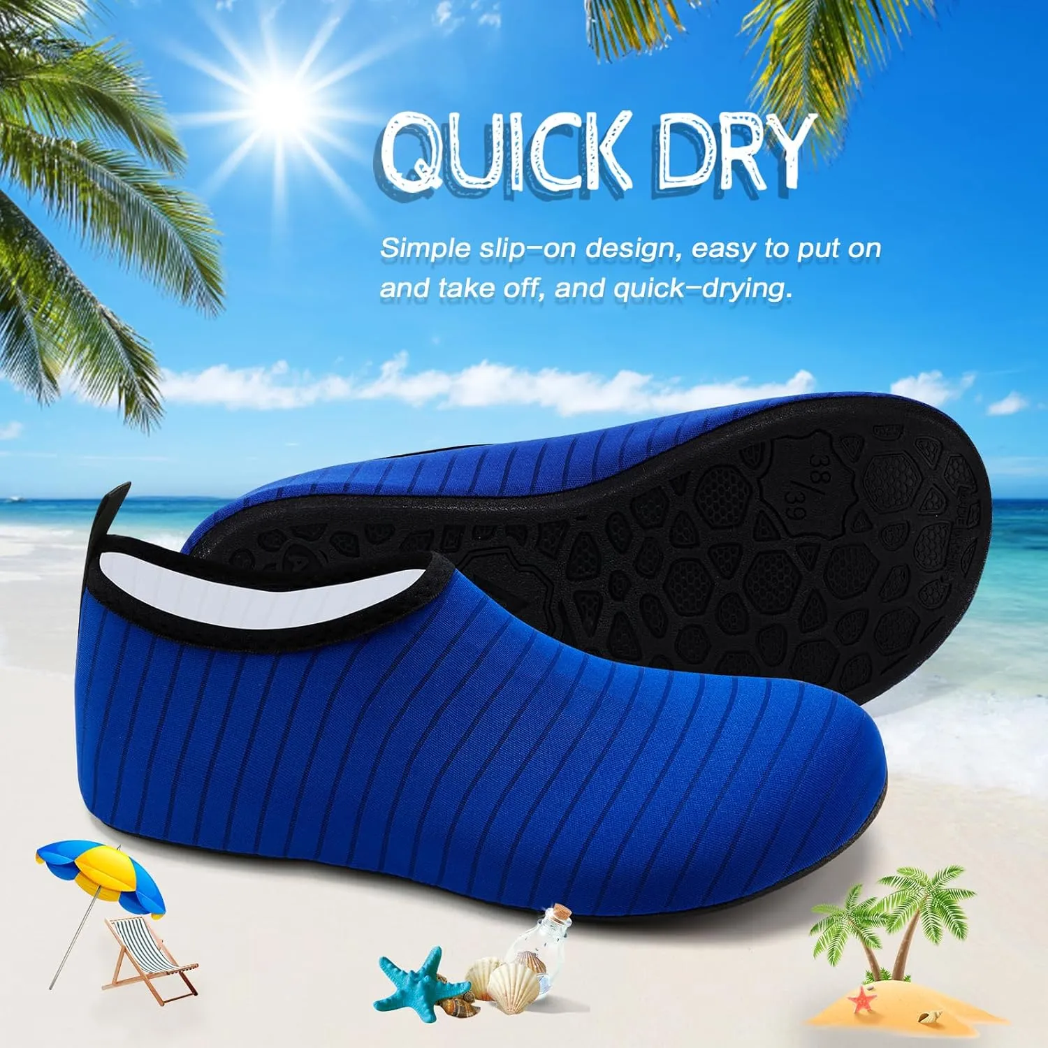 ANLUKE Water Shoes Barefoot Aqua Yoga Socks Quick-Dry Beach Swim Surf Shoes for Women Men