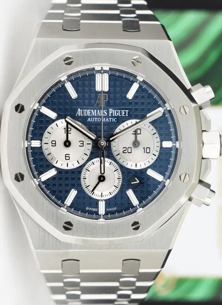 AUDEMARS PIGUET 41mm Stainless Steel Royal Oak Chronograph Blue Dial Model 26331ST