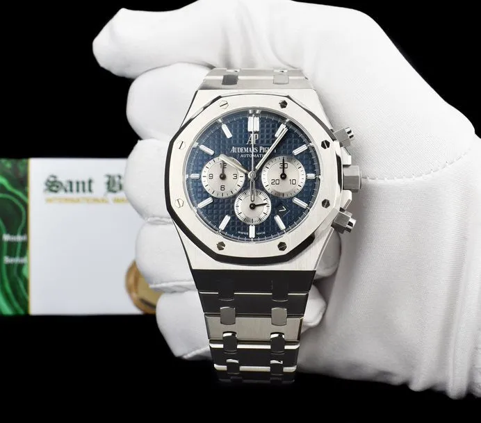 AUDEMARS PIGUET 41mm Stainless Steel Royal Oak Chronograph Blue Dial Model 26331ST