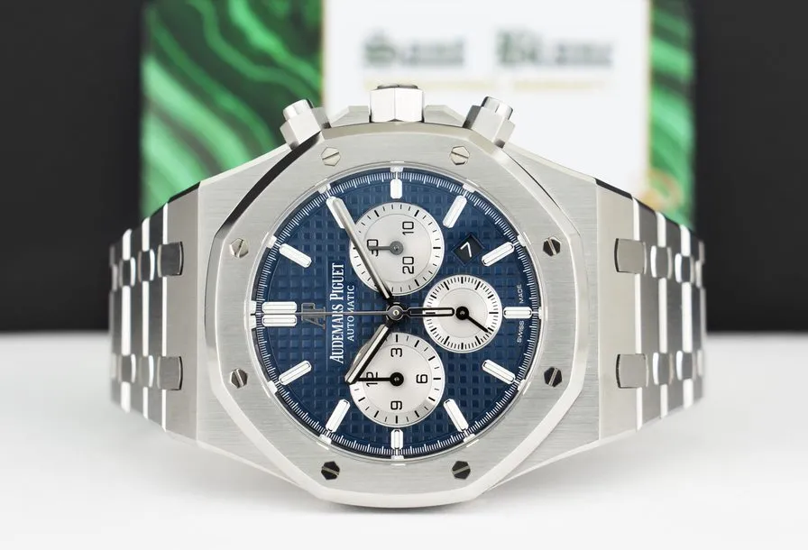 AUDEMARS PIGUET 41mm Stainless Steel Royal Oak Chronograph Blue Dial Model 26331ST