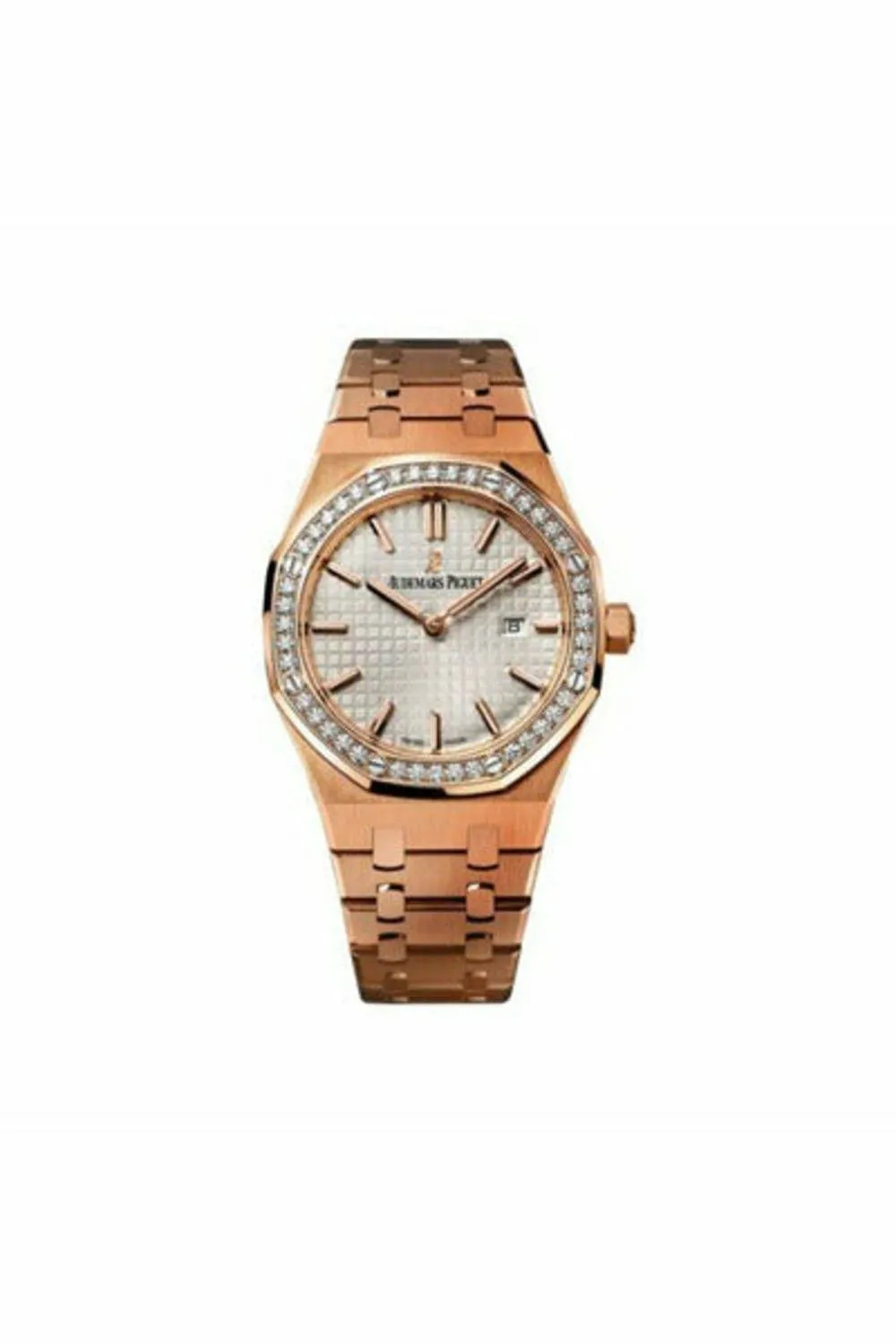 audemars piguet royal oak 18kt rose gold 33mm silver dial ladies watch ref.  67651or.zz.1261or.01