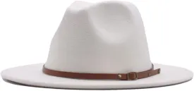 Belt Womens Buckle Wool Hat Panama Floppy Fedora Classic Hat Wide Baseball Caps Black Cowboy Hat Men