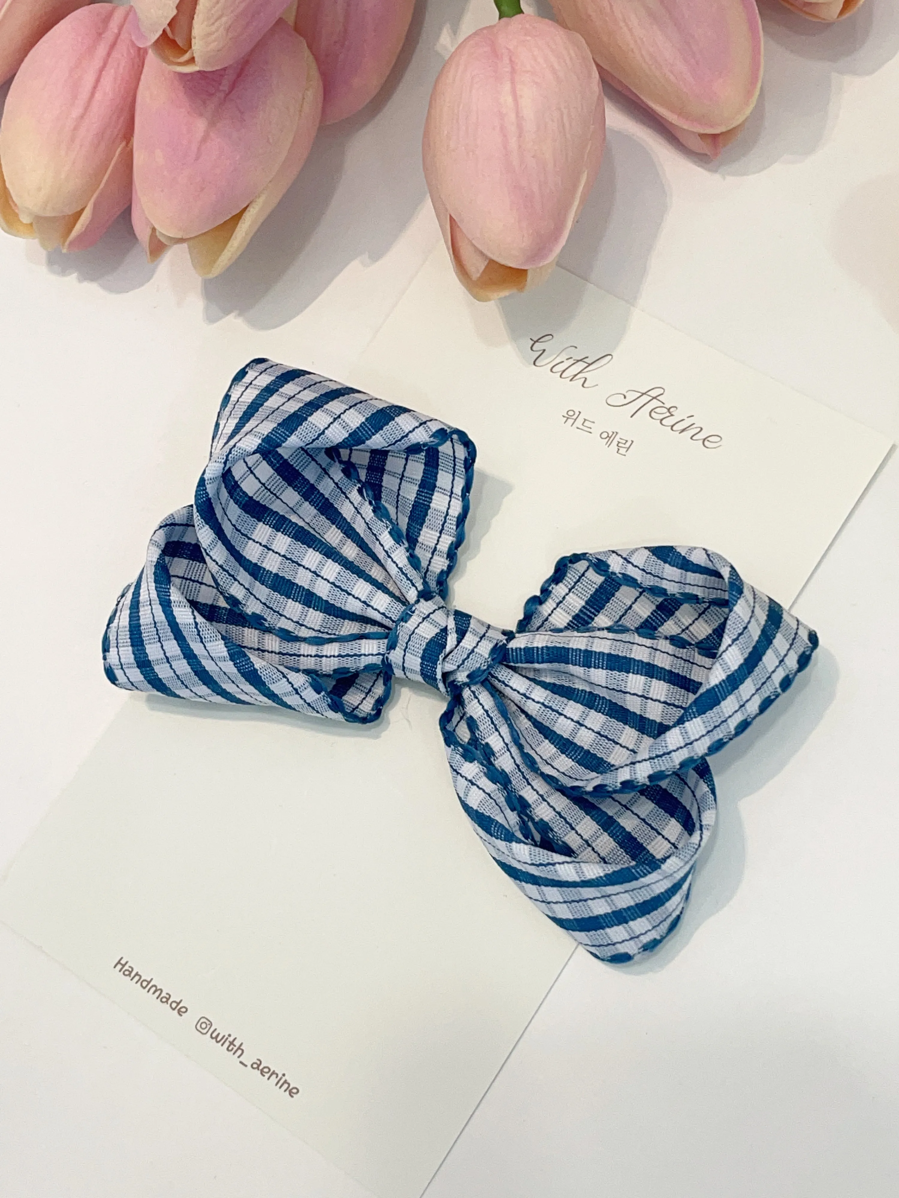 Blue Check Volume Ribbon / Single Item