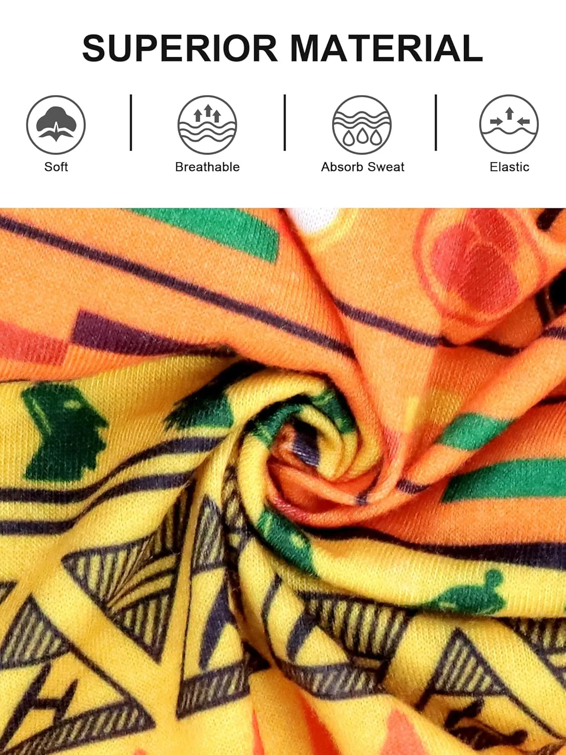 Boho Headbands for Women Non Slip Wide Hair Bands Hair Accessories Knotted Head Bands Cloth Headband Soft Head Wraps African Bandana Workout Yoga -A