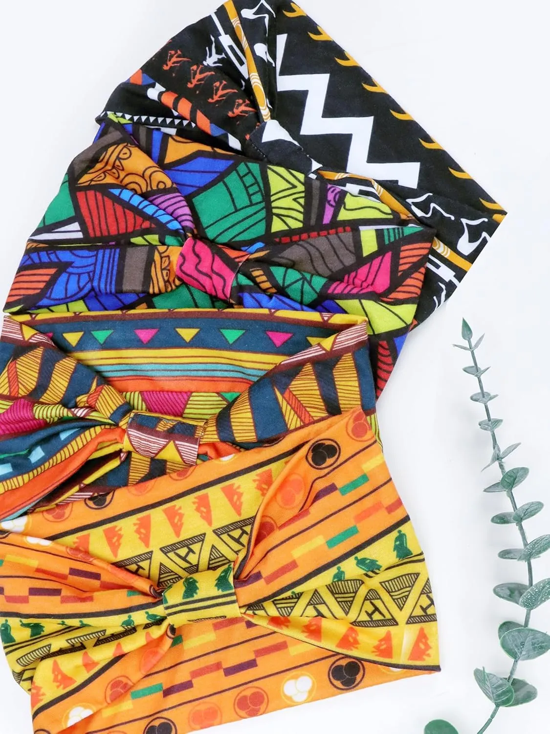 Boho Headbands for Women Non Slip Wide Hair Bands Hair Accessories Knotted Head Bands Cloth Headband Soft Head Wraps African Bandana Workout Yoga -A