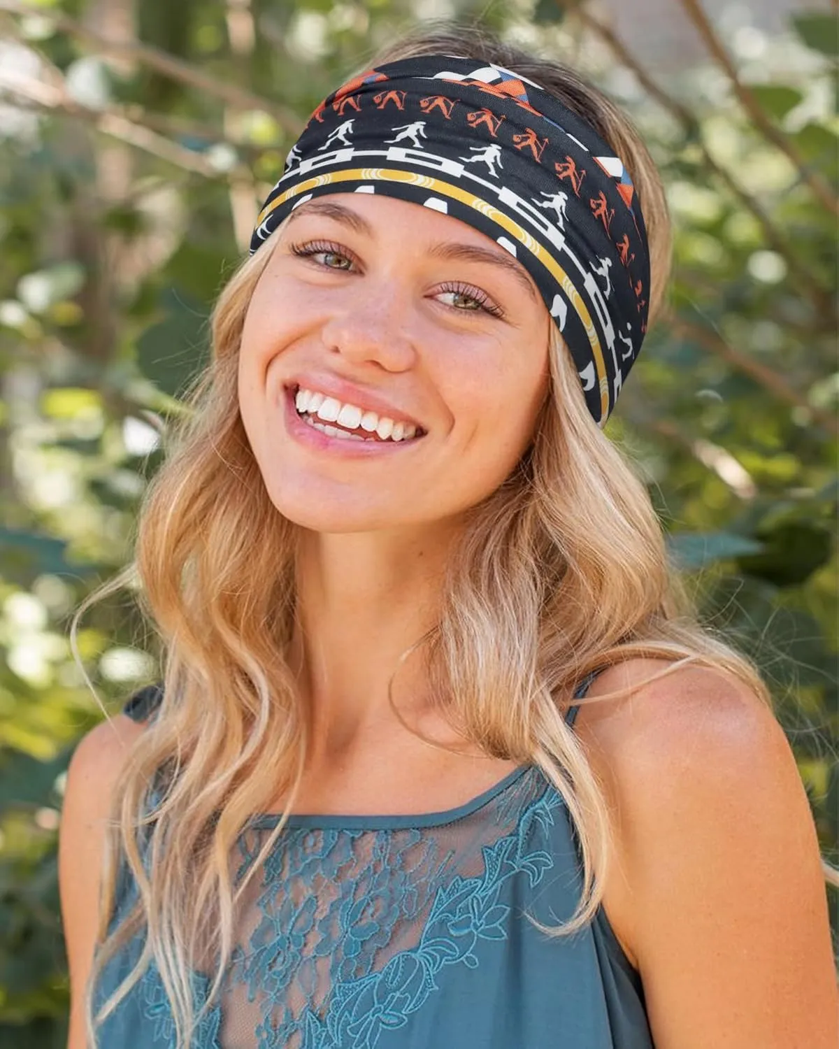 Boho Headbands for Women Non Slip Wide Hair Bands Hair Accessories Knotted Head Bands Cloth Headband Soft Head Wraps African Bandana Workout Yoga -A