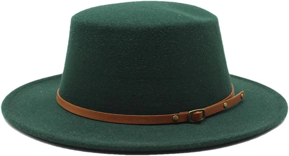 British Style Child Fedora Hats Boy Girls Kids Flat Top Felt Jazz Hat Formal Party Dress Cap