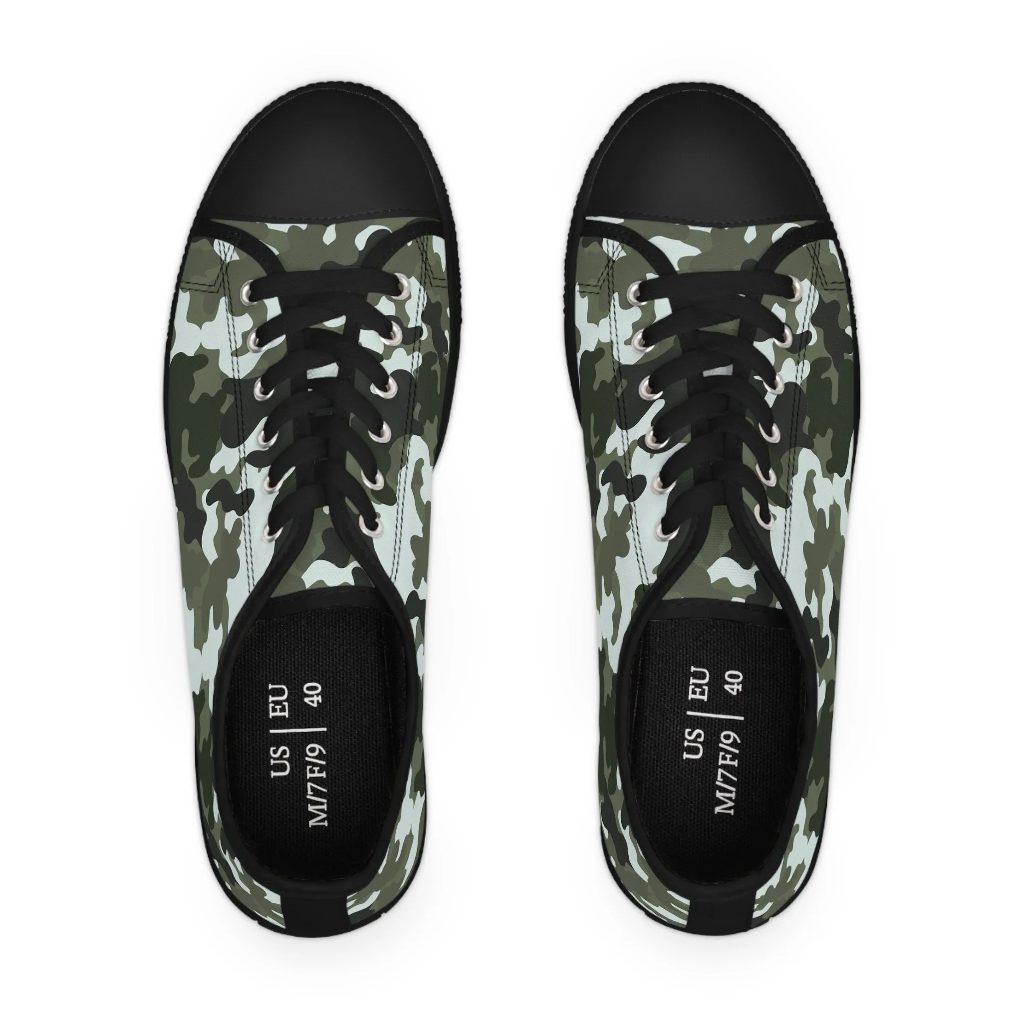 Camo Black  Women's Low Top Sneakers