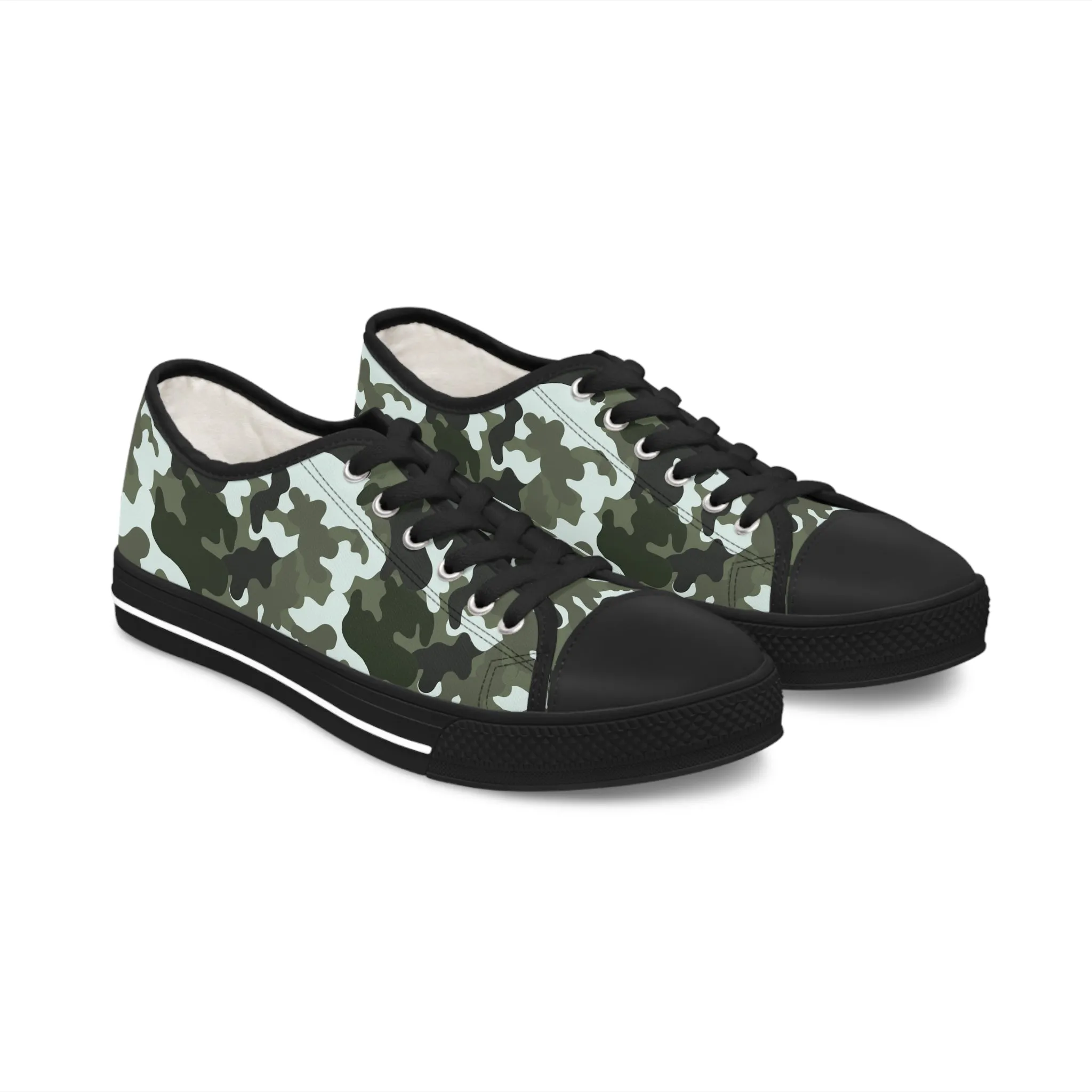 Camo Black  Women's Low Top Sneakers