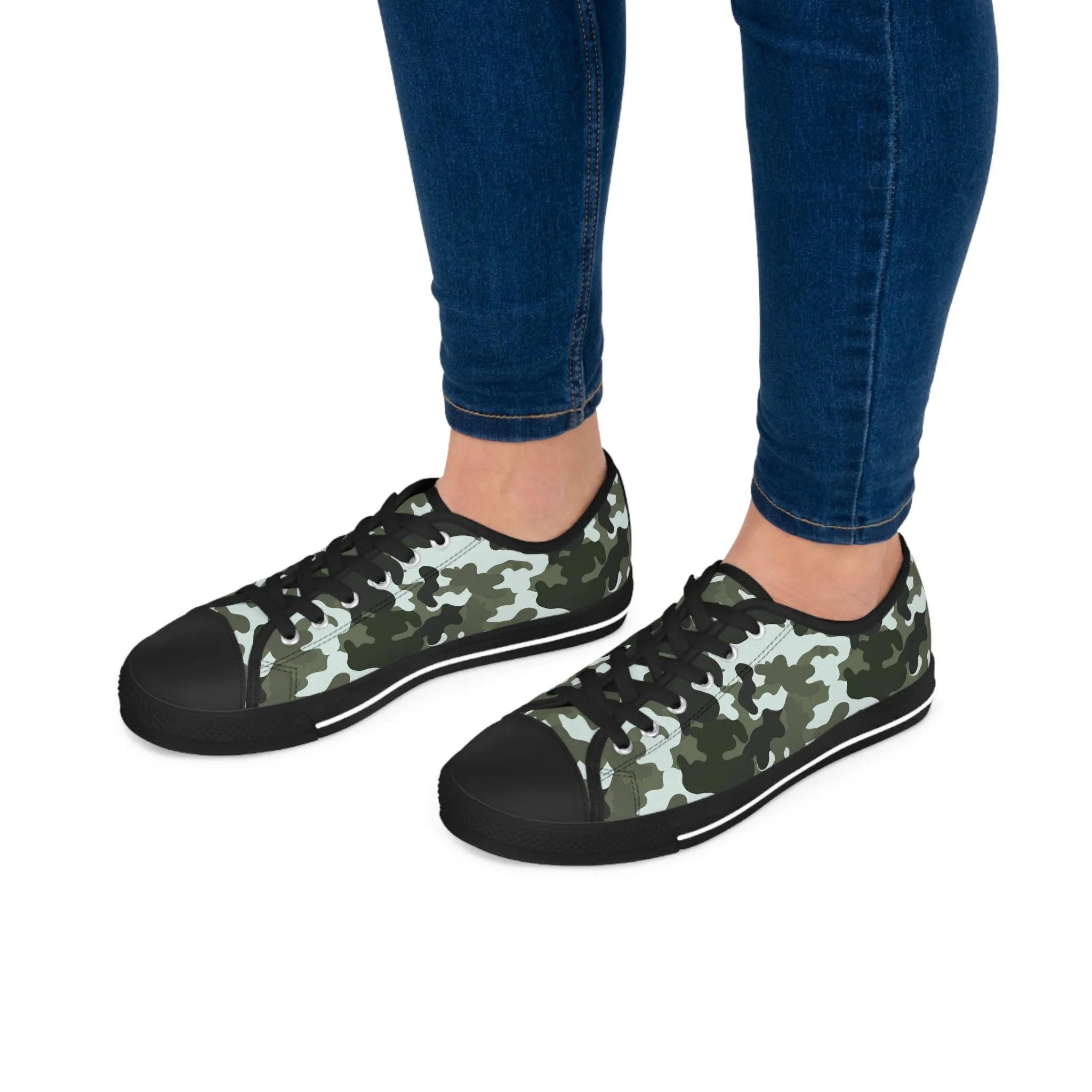 Camo Black  Women's Low Top Sneakers
