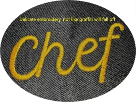 Chef Hat - Embroidered with Lettering, Male & Female Sizes, Black & White