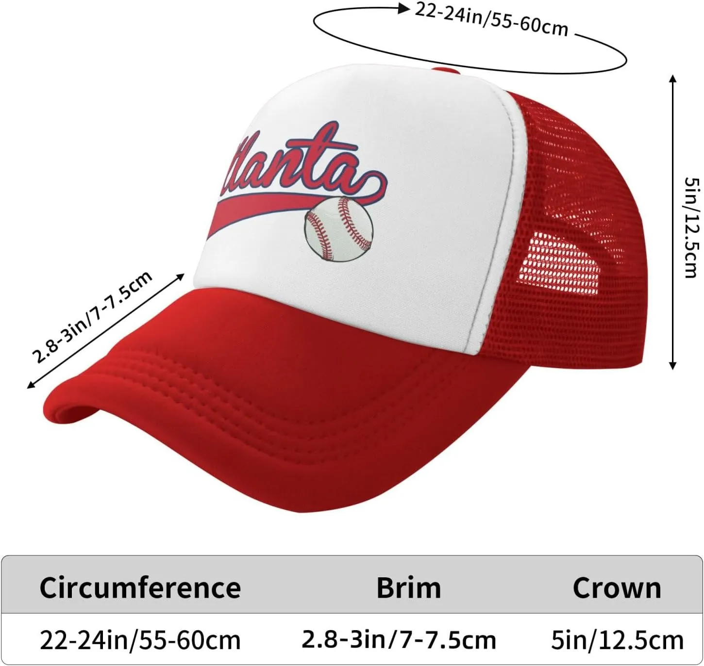 City Baseball Fans Classic Vintage Cap Graphic Adjustable Mesh Hat for Men Women