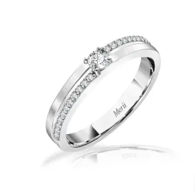Couple Rings: Silver rhodium plated 3 mm 100 cuts CZ solitaire ring