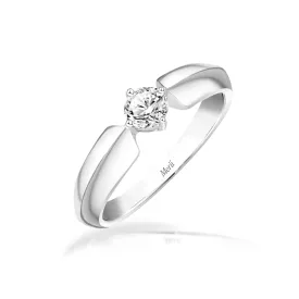 Couple Rings: Silver rhodium plated 5.8 mm 100 cuts CZ solitaire ring