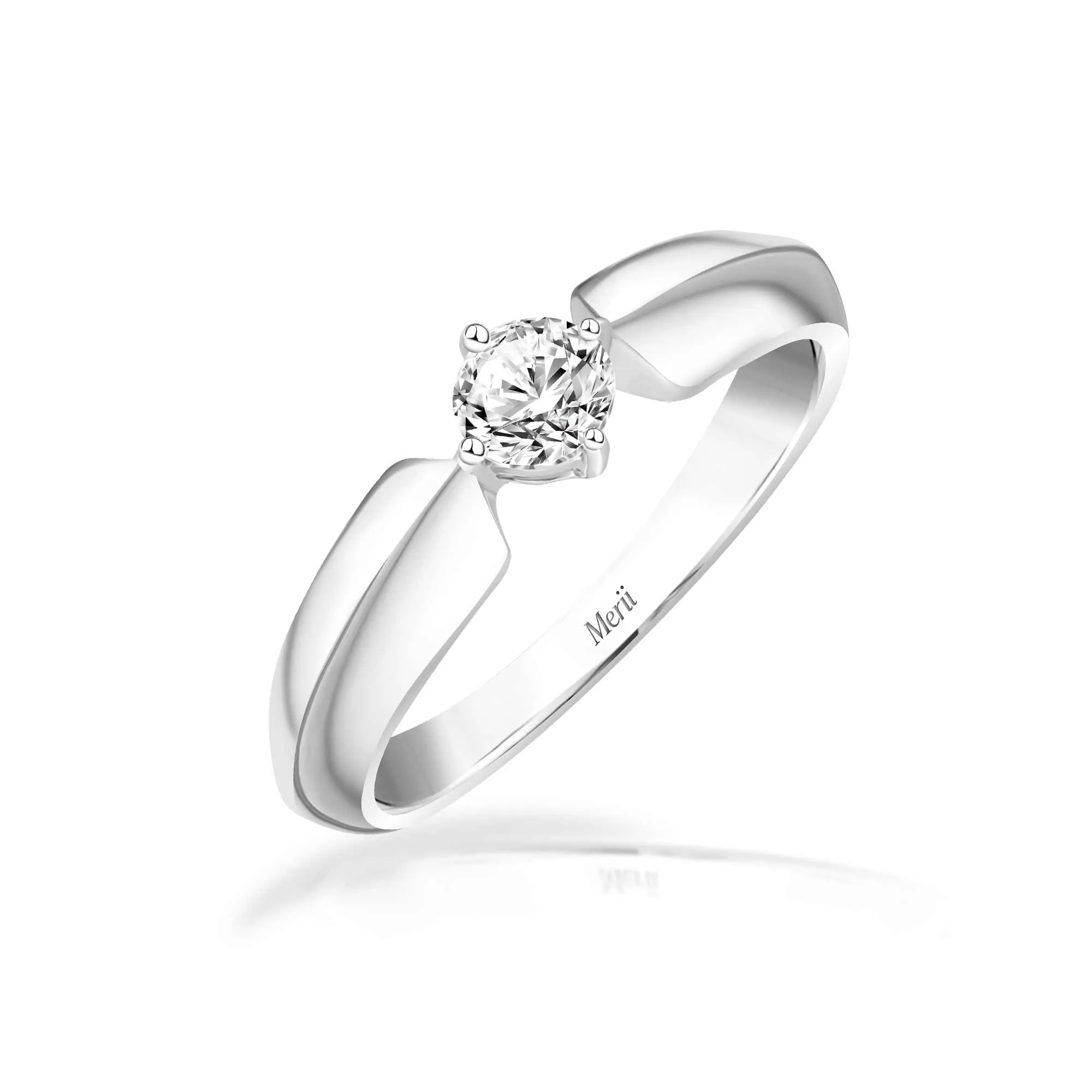 Couple Rings: Silver rhodium plated 5.8 mm 100 cuts CZ solitaire ring