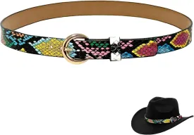 Cowboy Hat Bands for Men Women, Leather Hatbands Belt for Cowboy/Western/Fedora/Cowgirl Hats Multicolor