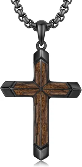 Cross Necklace for Men 925 Sterling Silver Turquoise Cross Pendant Necklace Religious Protection Jewelry Gifts for Women