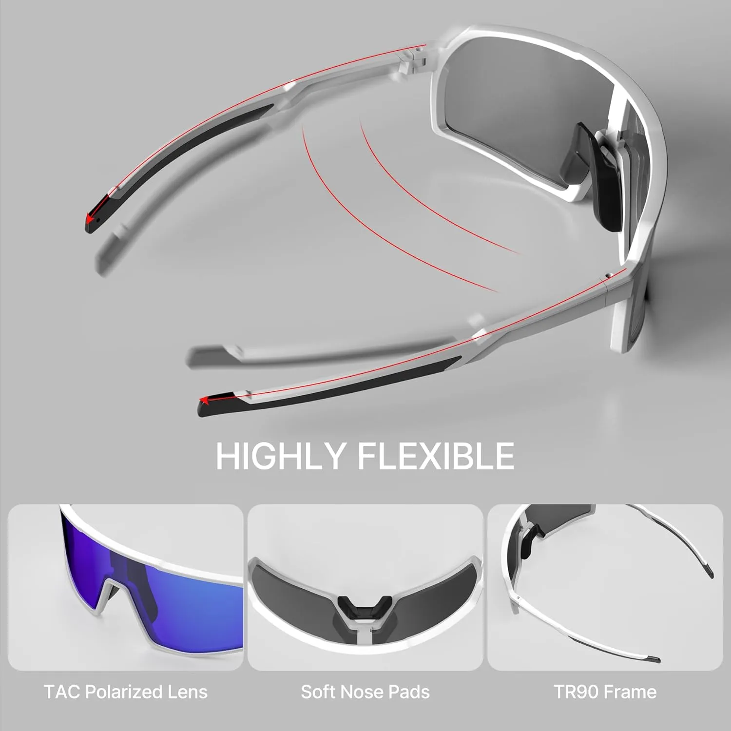 Cycling Glasses Polarized Sports Sunglasses for Men Women Youth Baseball Running Driving Golf