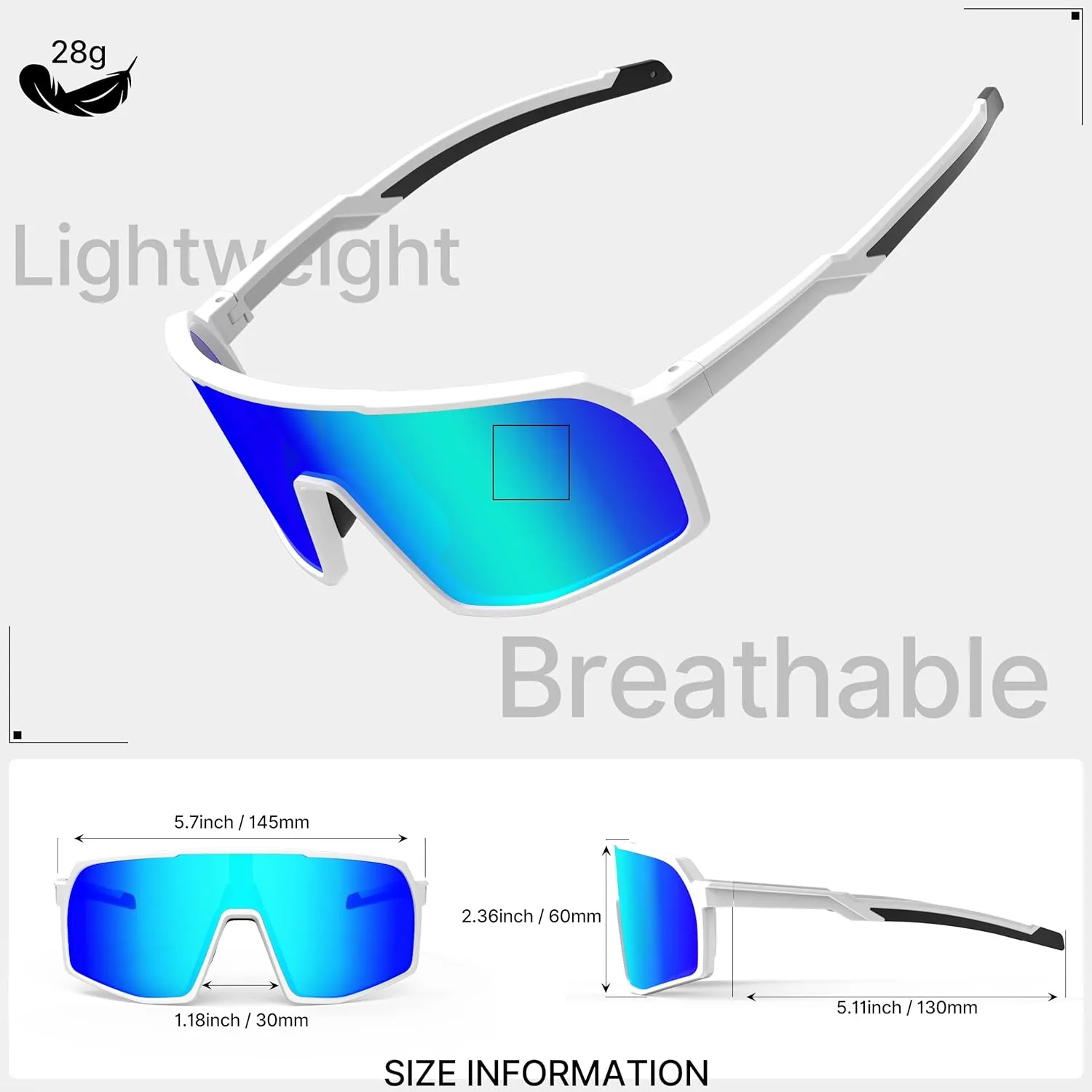 Cycling Glasses Polarized Sports Sunglasses for Men Women Youth Baseball Running Driving Golf