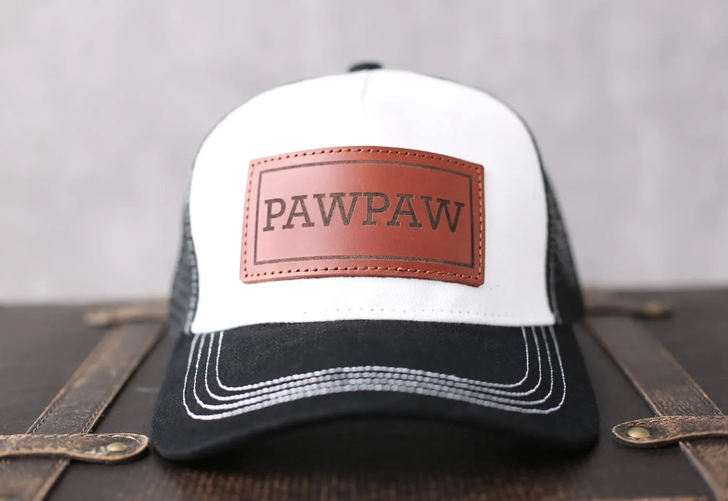 Dad Hat Gift for Father's Day - New Grandpa Gift Trucker Hat for Dad Golf Hat with Custom Leather Patch
