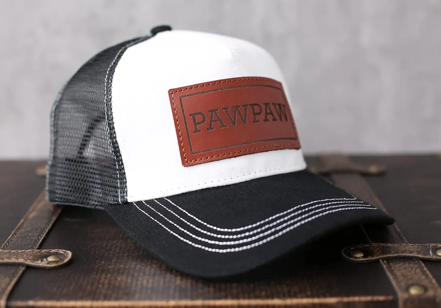 Dad Hat Gift for Father's Day - New Grandpa Gift Trucker Hat for Dad Golf Hat with Custom Leather Patch