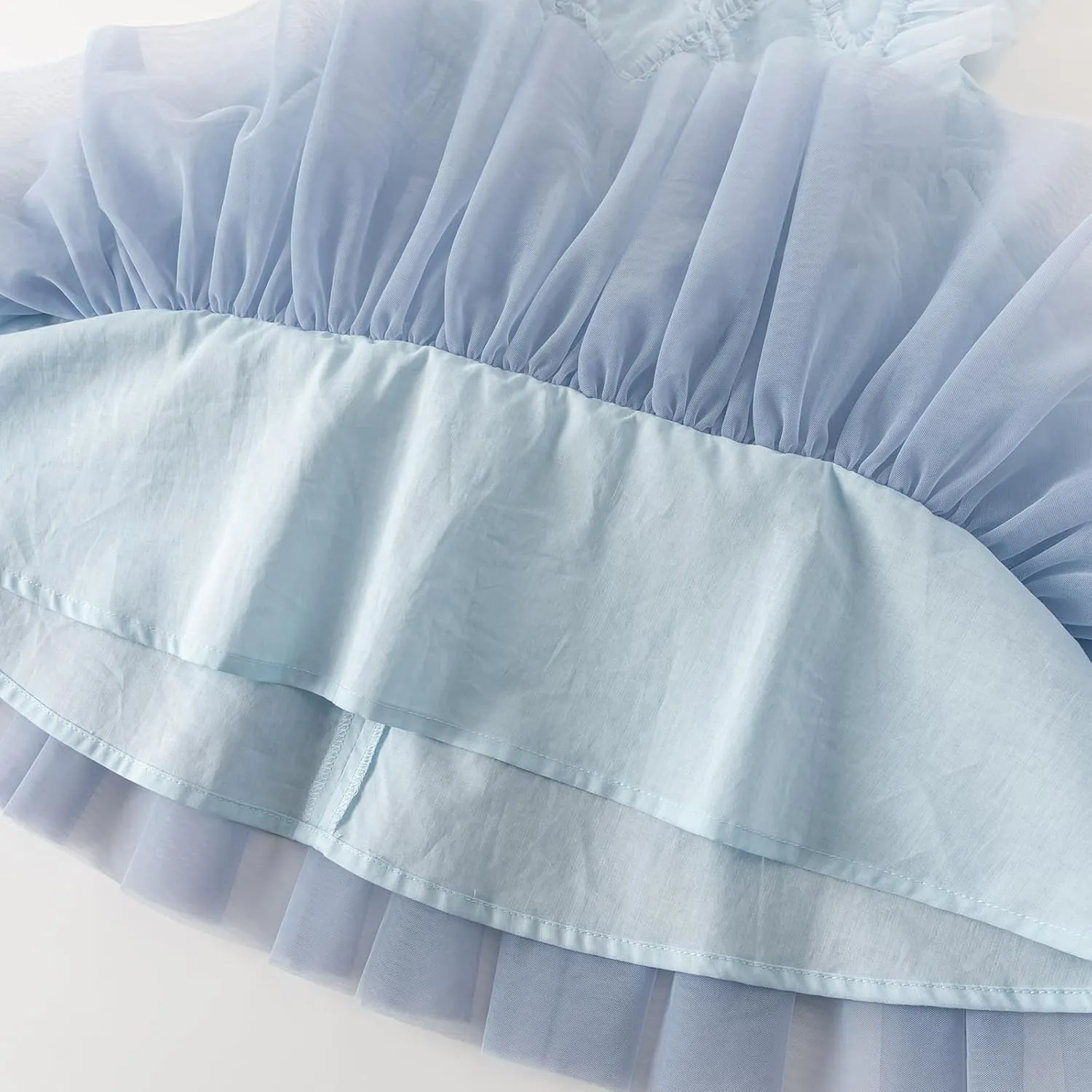 DAVE&BELLA Toddler Girls Tutu Dress, Tulle Ruffled Sleeveless Princess Dresses Summer Flower Sundress Wedding Birthday Party