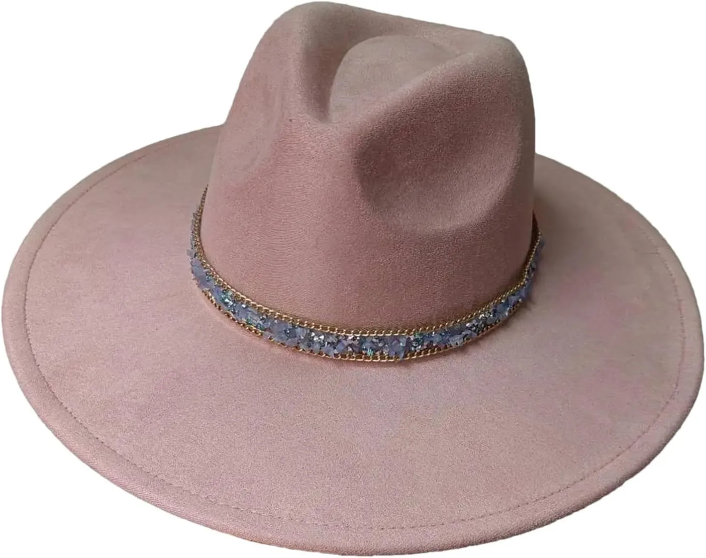 Decal Suede 9.5Cm Wide Brim Fedora Hat Men's and Women's Autumn/Winter Jazz Hat