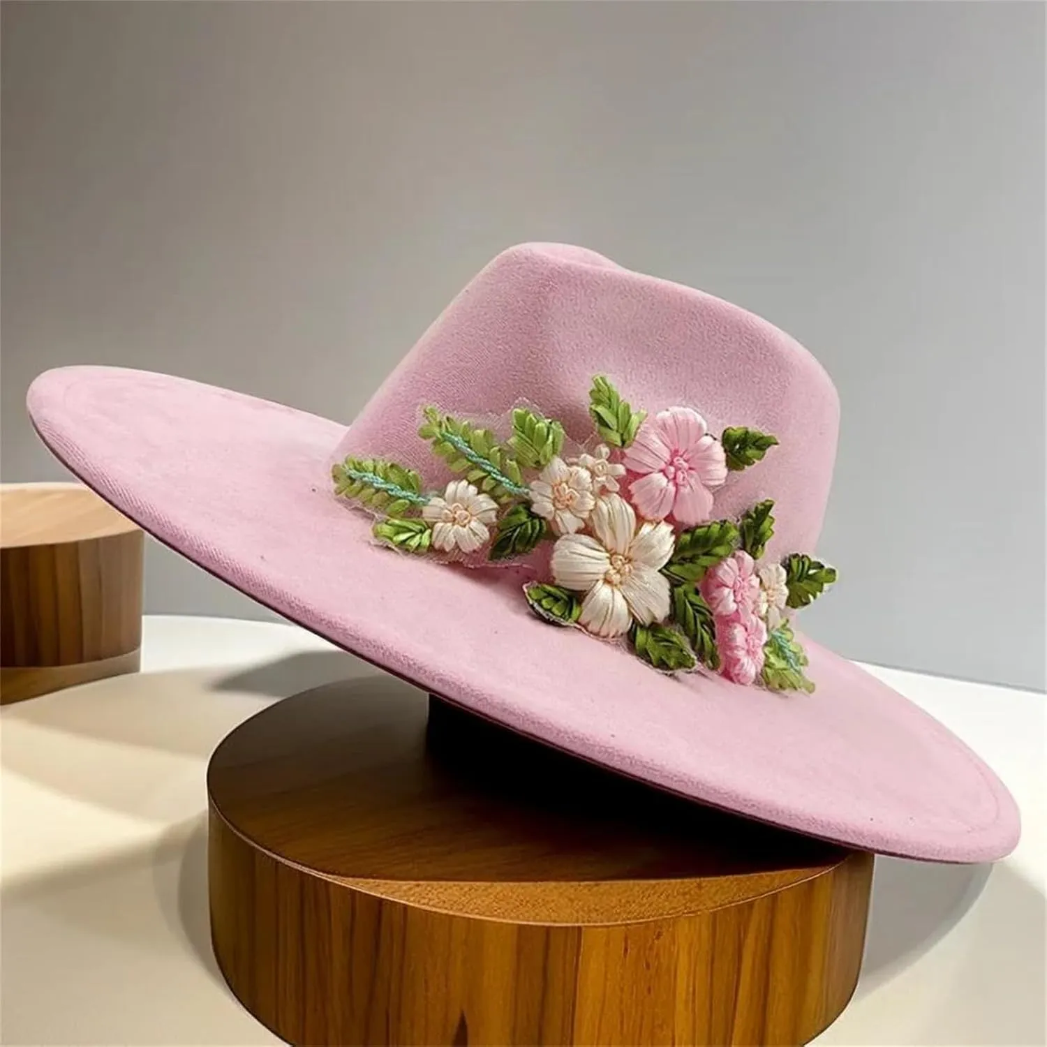 Decal Suede 9.5Cm Wide Brim Fedora Hat Men's and Women's Autumn/Winter Jazz Hat