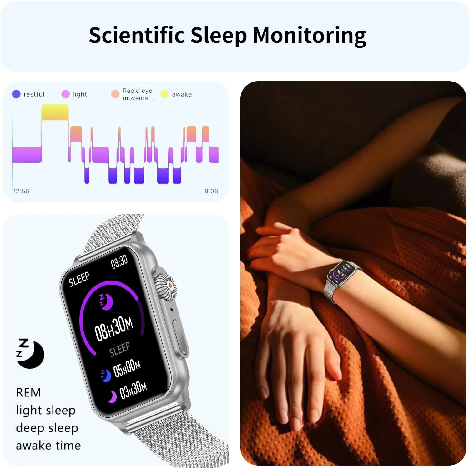 FITVII Nexa Fitness Tracker Answer/Make Calls, Smart Watch with Blood Pressure, Blood Oxygen, 24/7 Heart Rate Monitor, 120  Sport Mode Activity Tracker with Step Counter, Sleep Tracker for Women Men