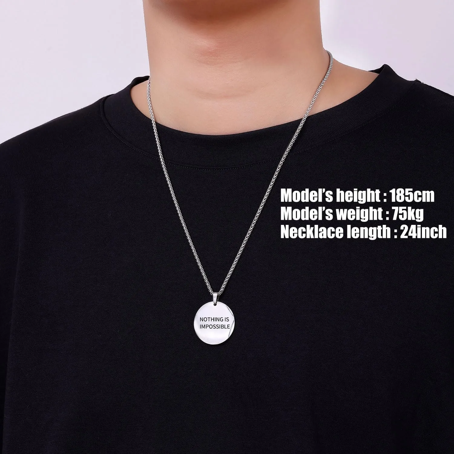 Fiusem Father's Day Gifts Wheat Chains for Men and Women, 2/2.5/3/4/5mm Silver Tone Necklace Chain, Stainless Steel Mens Necklace 16-28 Inch
