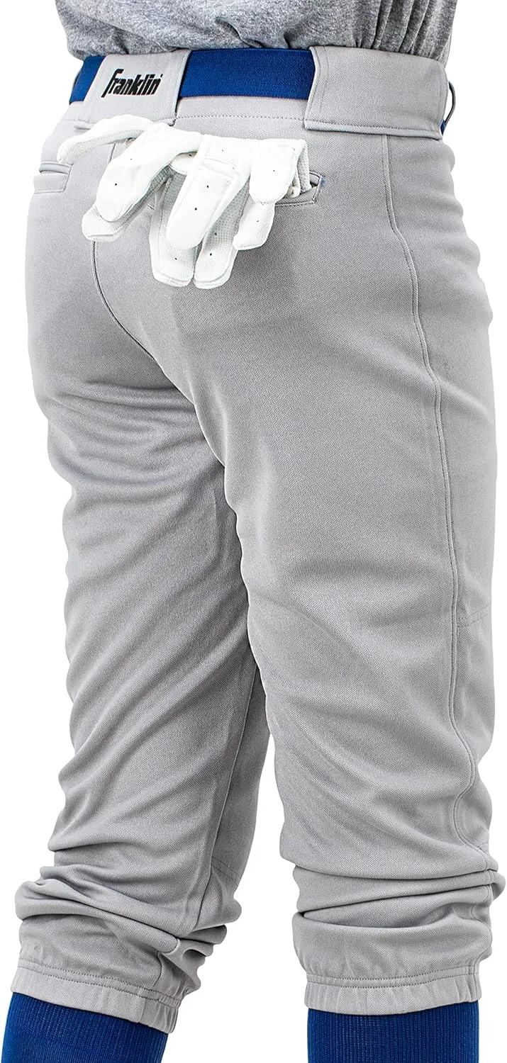 Franklin Sports Youth Baseball   Softball Pants - Knee High   Relaxed Fit Kids Baseball Pants - White, Black   Grey Pants