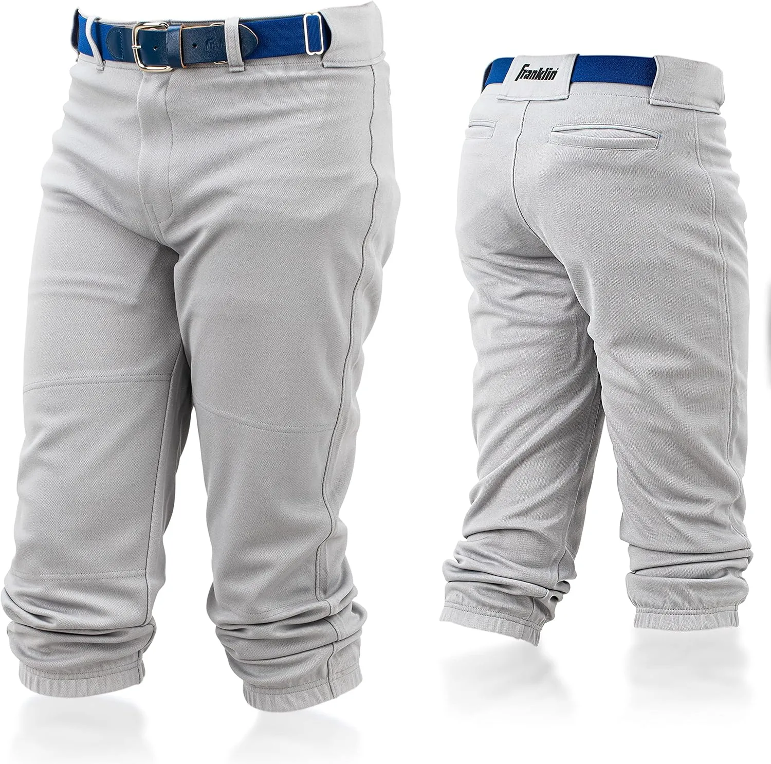 Franklin Sports Youth Baseball   Softball Pants - Knee High   Relaxed Fit Kids Baseball Pants - White, Black   Grey Pants