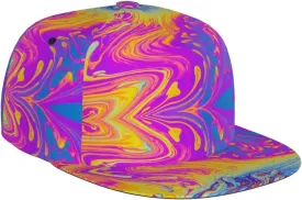 Funny Trippy Baseball Cap Men Women Rainbow Tie Dye Adjustable Snapback Flat Bill Hip Hop Hat