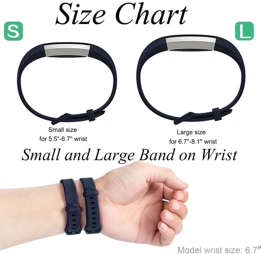 GEAK Bands Compatible with Fitbit Alta & Alta HR, 3 Pack Soft Silicone Wristbands with Secure Metal Buckle for Men & Women, Small & Large
