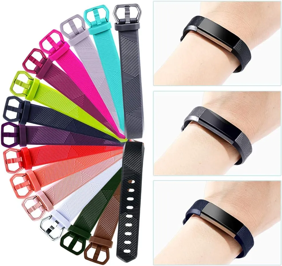 GEAK Bands Compatible with Fitbit Alta & Alta HR, 3 Pack Soft Silicone Wristbands with Secure Metal Buckle for Men & Women, Small & Large