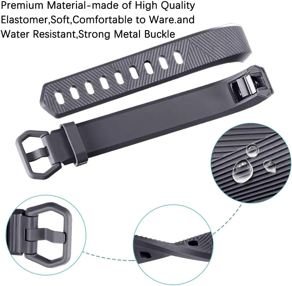 GEAK Bands Compatible with Fitbit Alta & Alta HR, 3 Pack Soft Silicone Wristbands with Secure Metal Buckle for Men & Women, Small & Large