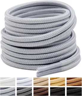 Handshop 2 Pairs Round Boots Shoelaces Heavy Duty Outdoor Shoe Laces 30-63 Shoestrings For Hiking Sporting Running