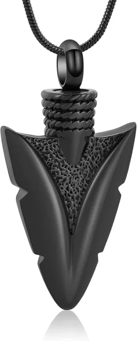 Hearbeingt Urn Necklace for Men Arrowhead Cremation Jewelry for Ashes Memorial Lockets Keepsakes Pendant for Women Men Memory Gift