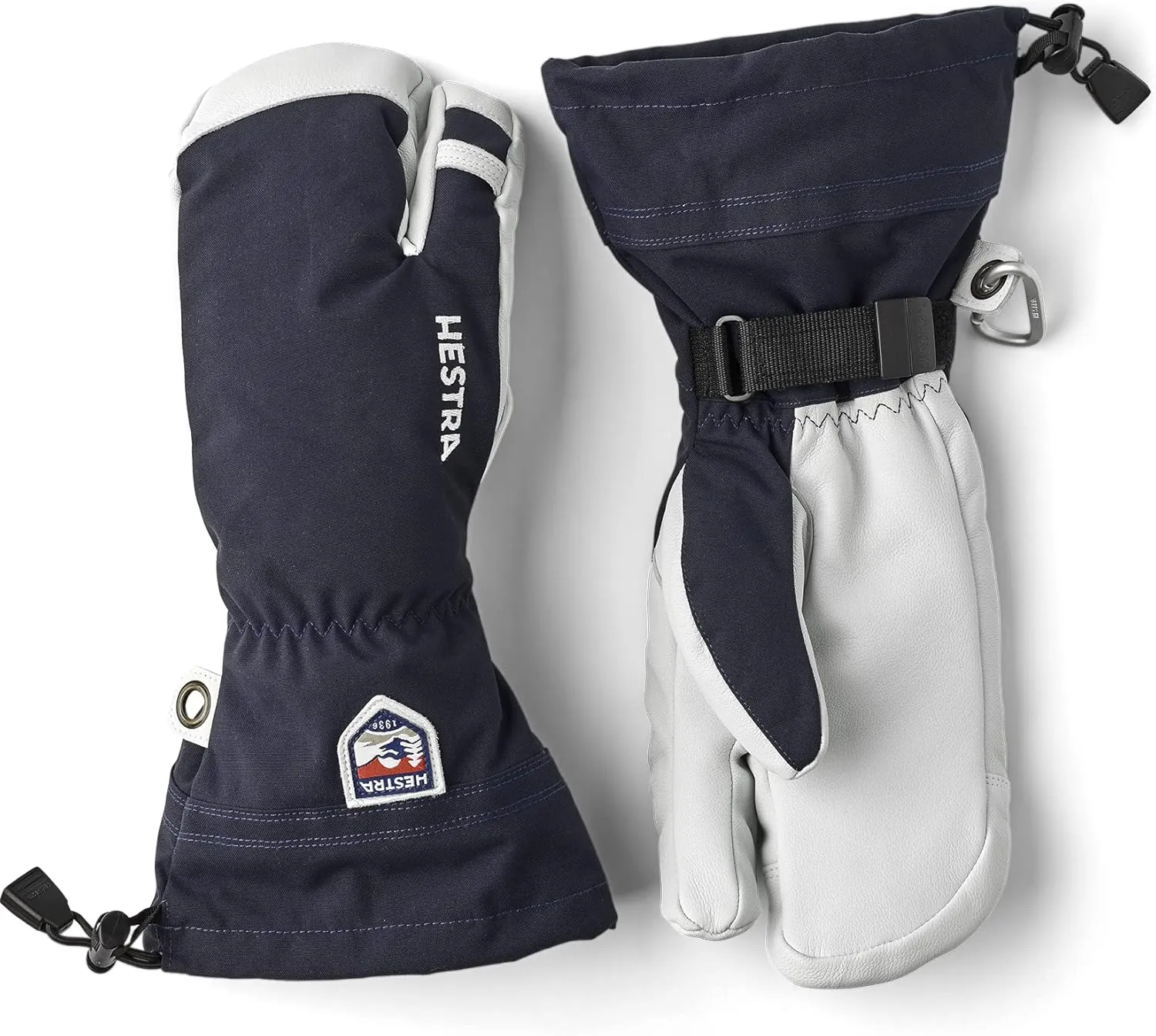 Hestra Army Leather Heli Ski Glove, 3-Finger Snow Glove for Skiing & Snowboarding for Men & Women