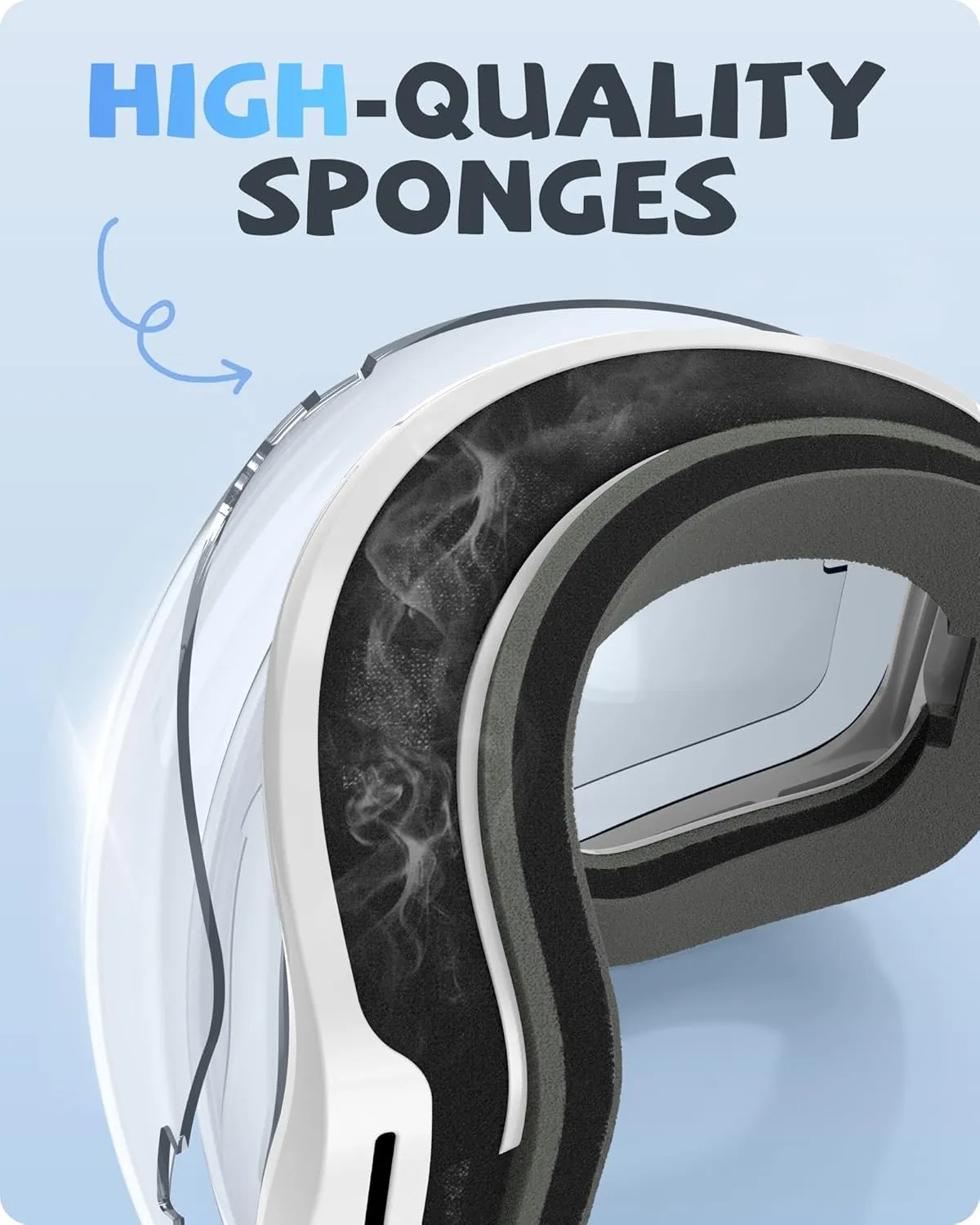 Kids Ski Goggles for Boys Girls Aged 3-14, 100% UV Protection OTG Ski Goggles