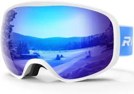 Kids Ski Goggles for Boys Girls Aged 3-14, 100% UV Protection OTG Ski Goggles